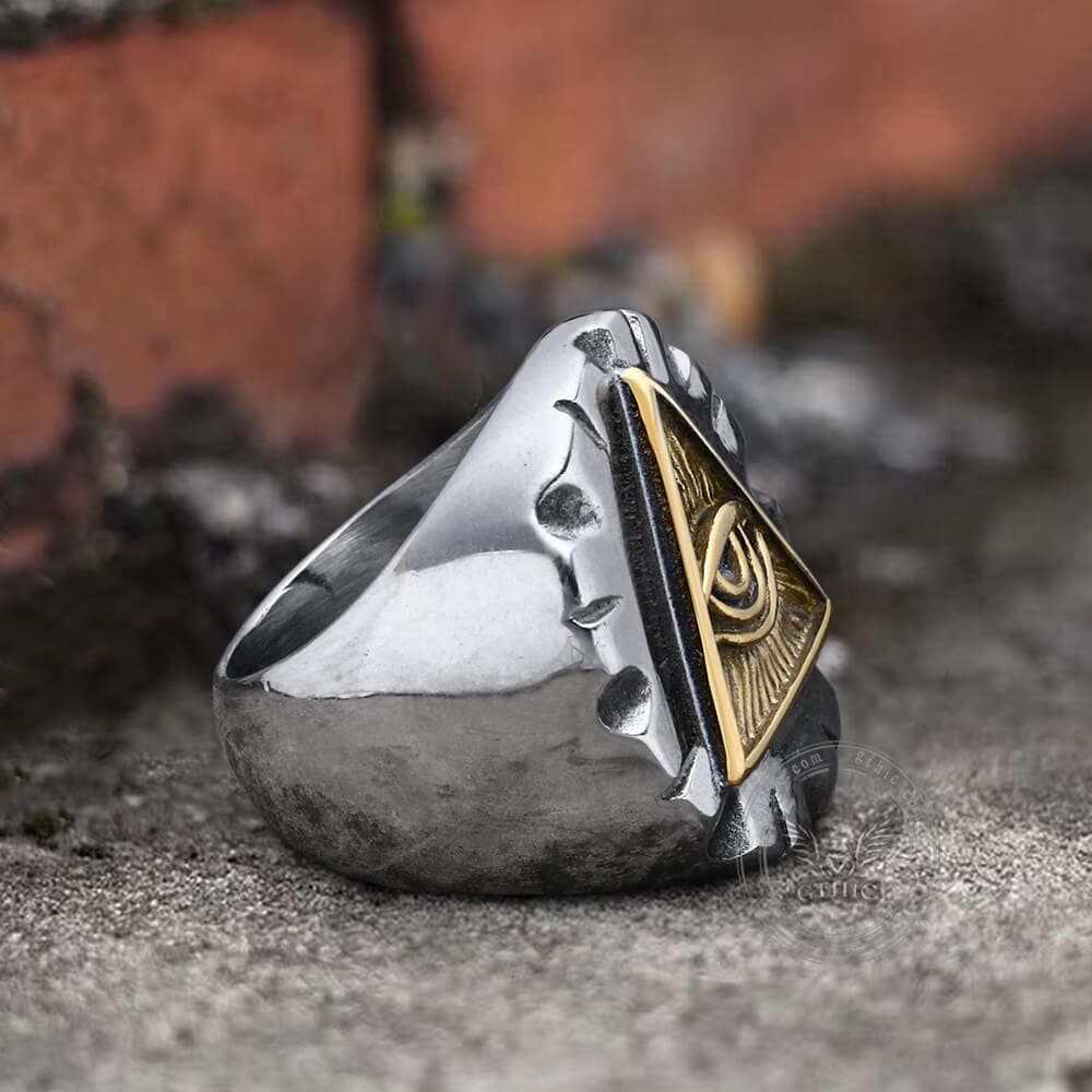 Eye Of Providence Stainless Steel Masonic Ring
