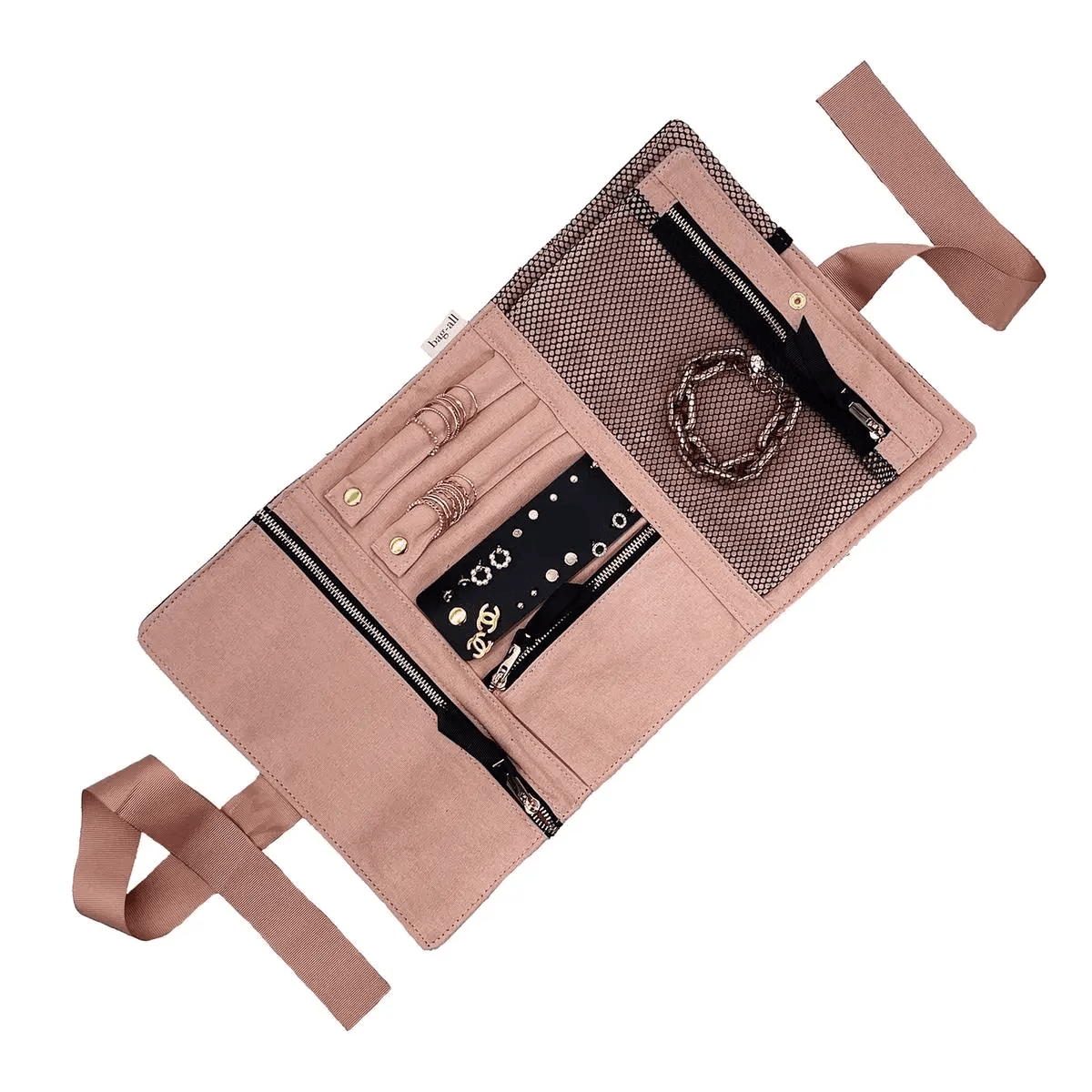 Large Jewelry Roll, Travel Pouch, Black - Concordia Style Boutique