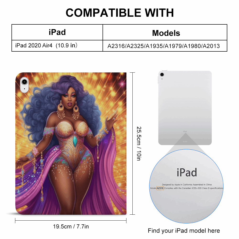 African American Women IPad Case with Apple Pencil Holder for iPad 2020 iPad Pro 2020/2021 and iPad 2020 Air4