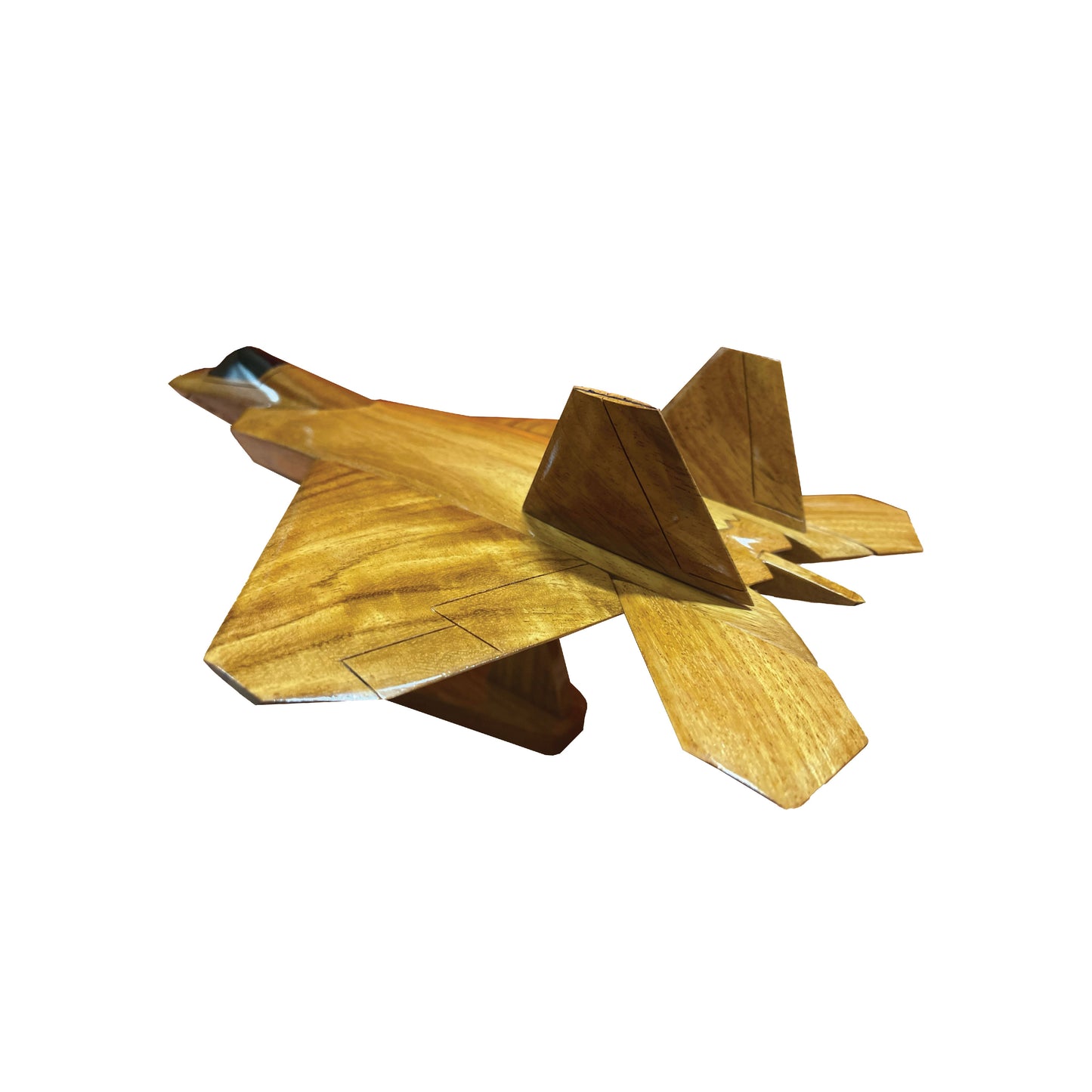 F22 Raptor Mahogany Wood Desktop Airplane Model