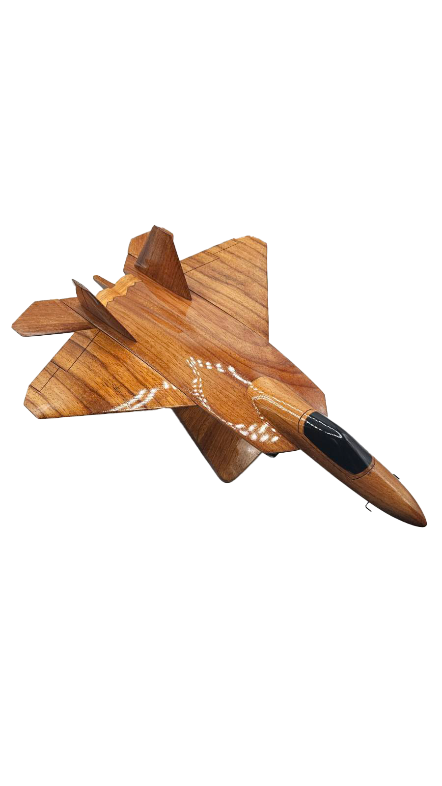 F22 Raptor Mahogany Wood Desktop Airplane Model