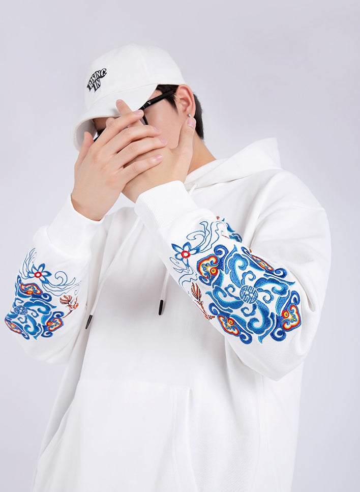 KH9201 Fish Art Embroidery Hoodie - Concordia Style Boutique