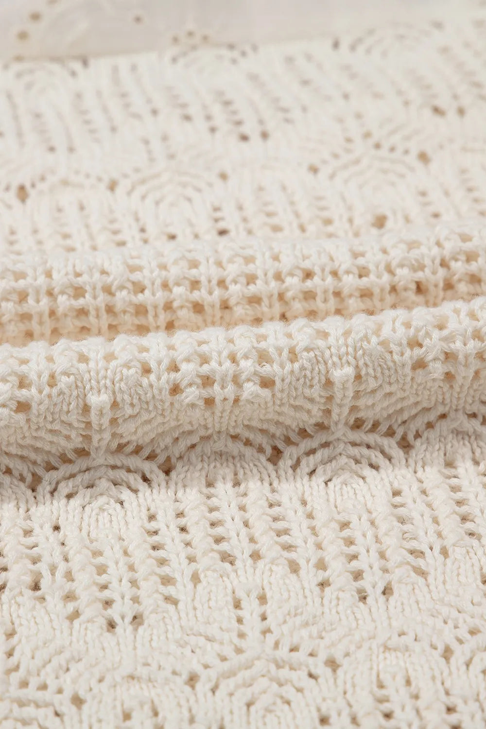 Embroidered Patchwork Hollow Out Knitted Ruffle Sweater Vest - Concordia Style Boutique