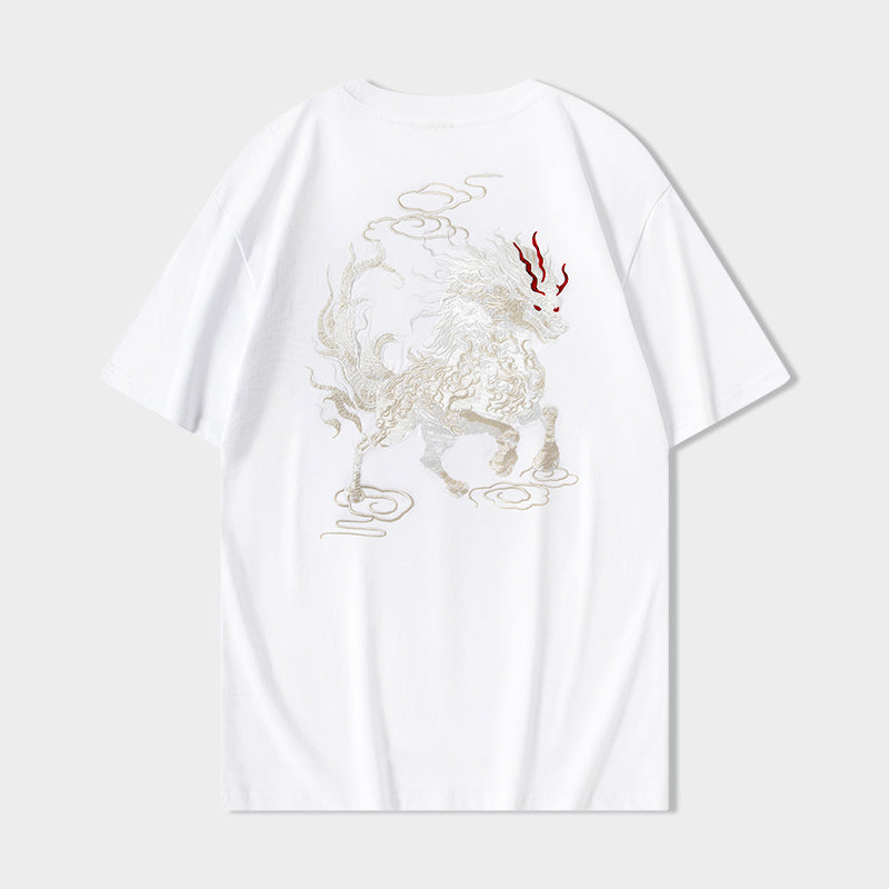 KH868 Gallant Lion Embroidery Tee - Concordia Style Boutique