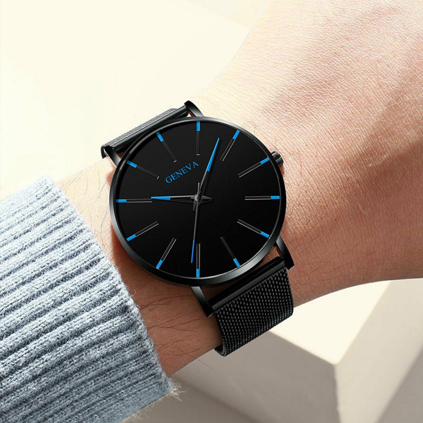 Luxury Men's Quartz Watch Stainless Steel Analog Ultra Thin Waterproof Business - Premium watch from erDouckan - Just $33.89! Shop now at Concordia Style Boutique
