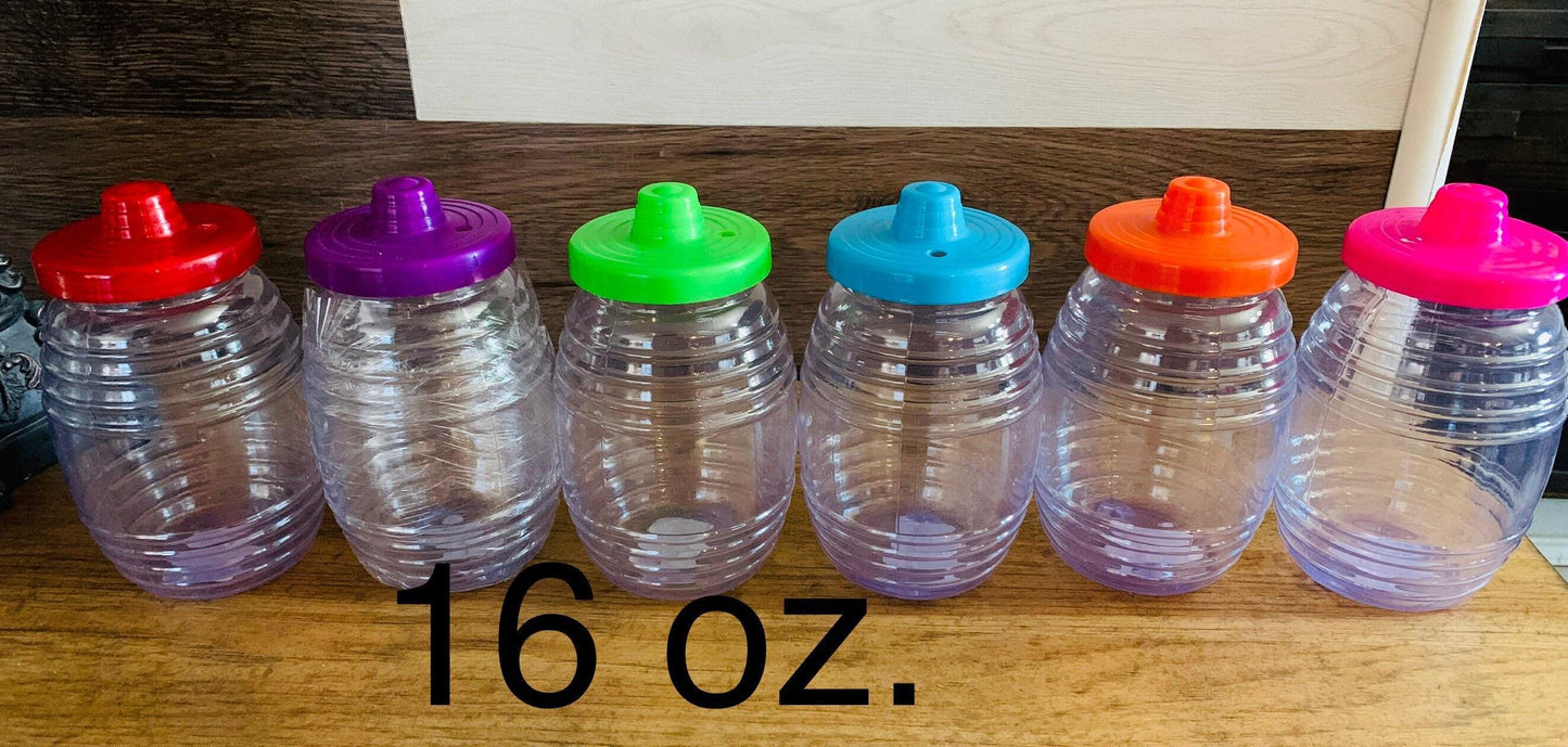 24 Vitroleros with Straw Lid Holes 16 oz