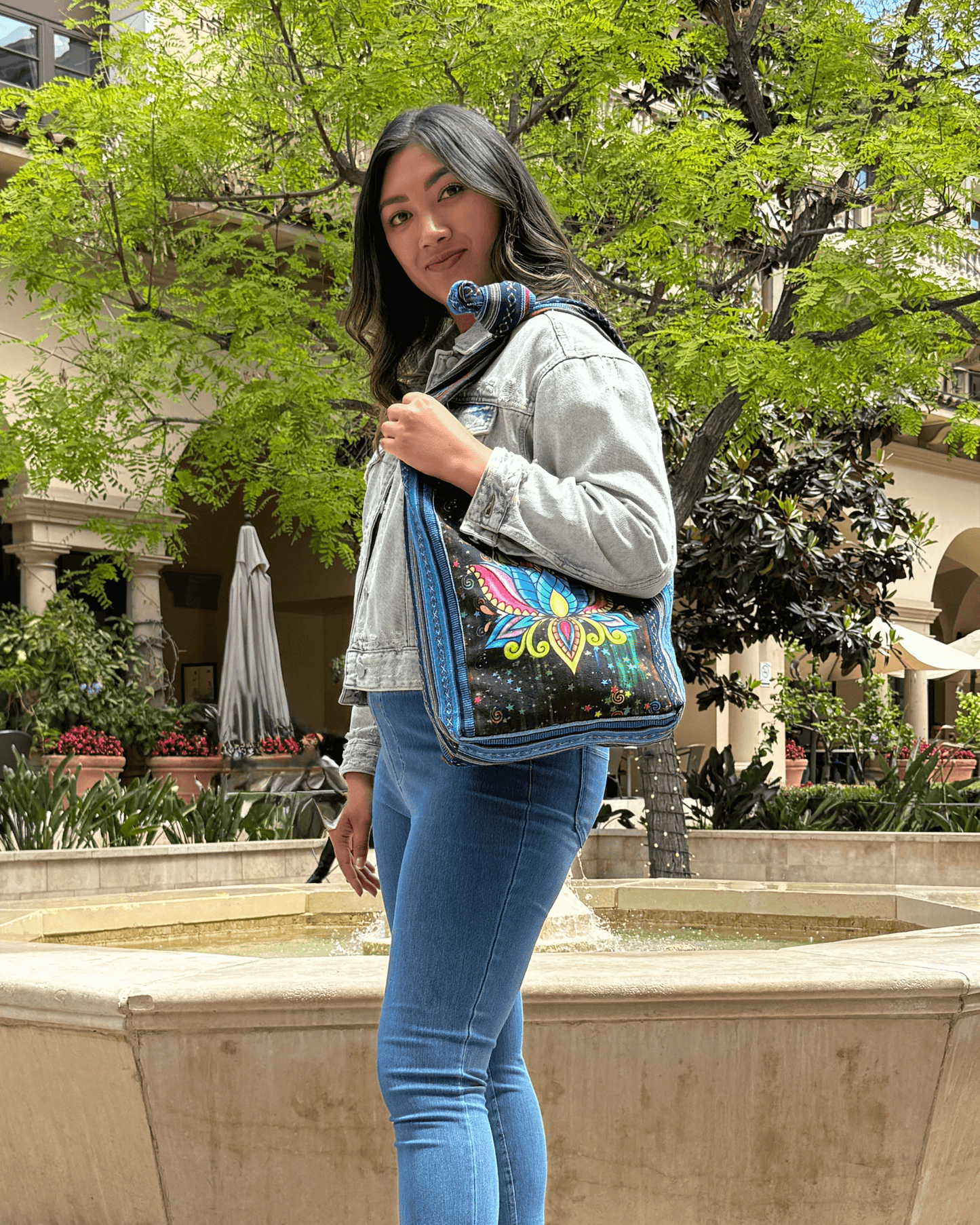 Kathmandu Collection Lotus Handmade Hobo Bag