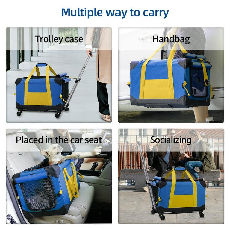 Pet Rolling Carrier with Wheels Pet Travel Carrier Transport Box Dog Strollers for Small Dogs/Cats Up to 28 LBS - Premium Pet Carrier from Concordia Style Boutique - Just $133.52! Shop now at Concordia Style Boutique