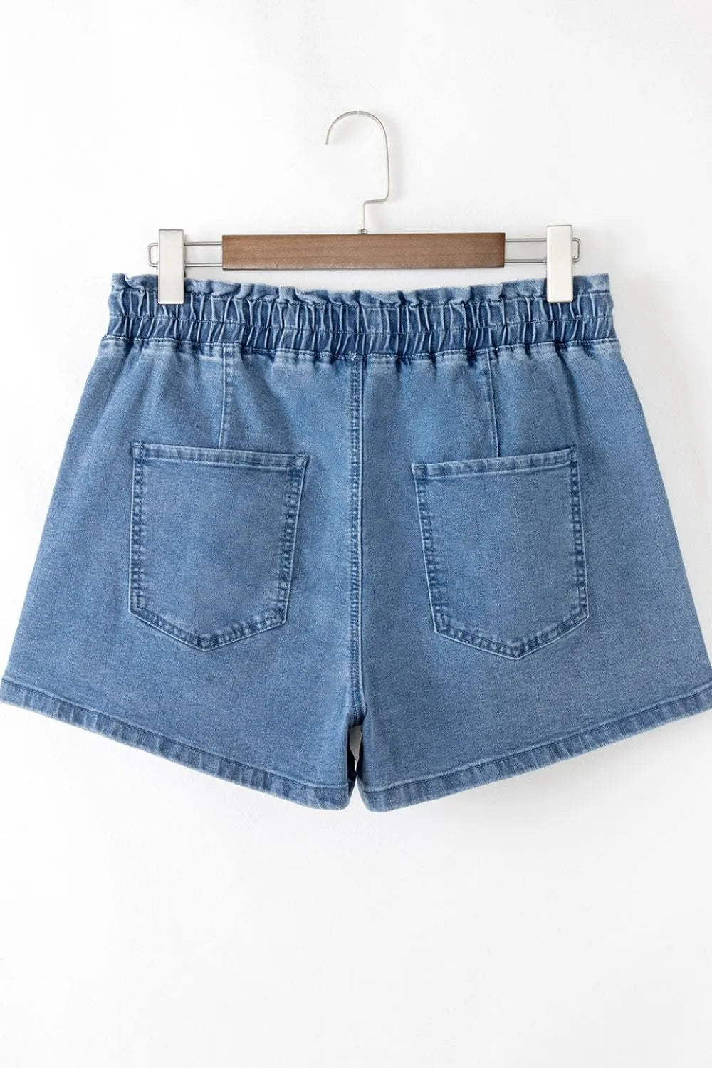Drawstring High Waist Denim Shorts with Pockets - Concordia Style Boutique
