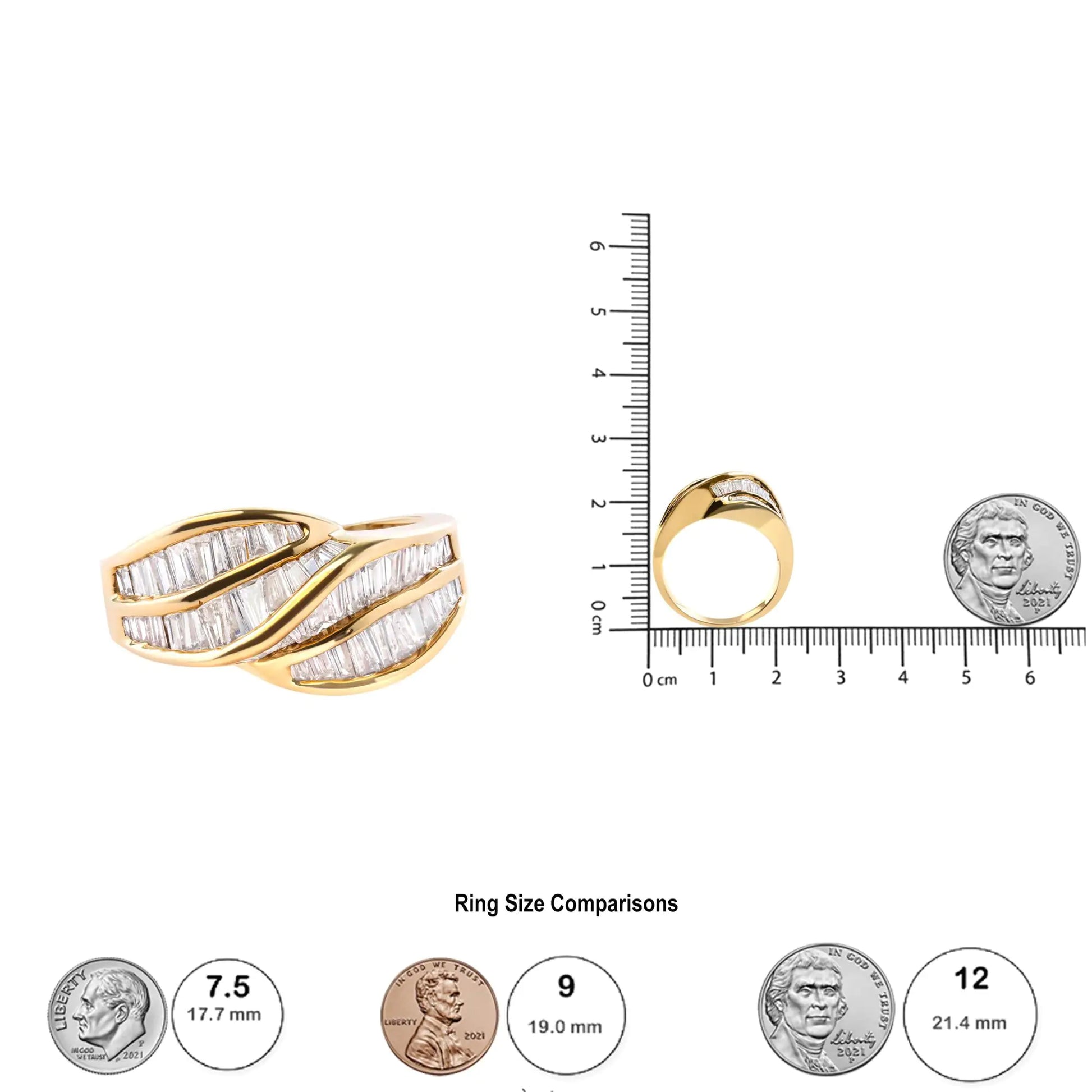 *Sold Out* 14K Yellow Gold Channel Set 1 1/3 Cttw Diamond Swirl and Weave Ring Band (H-I Color, SI1-SI2 Clarity) - Concordia Style Boutique