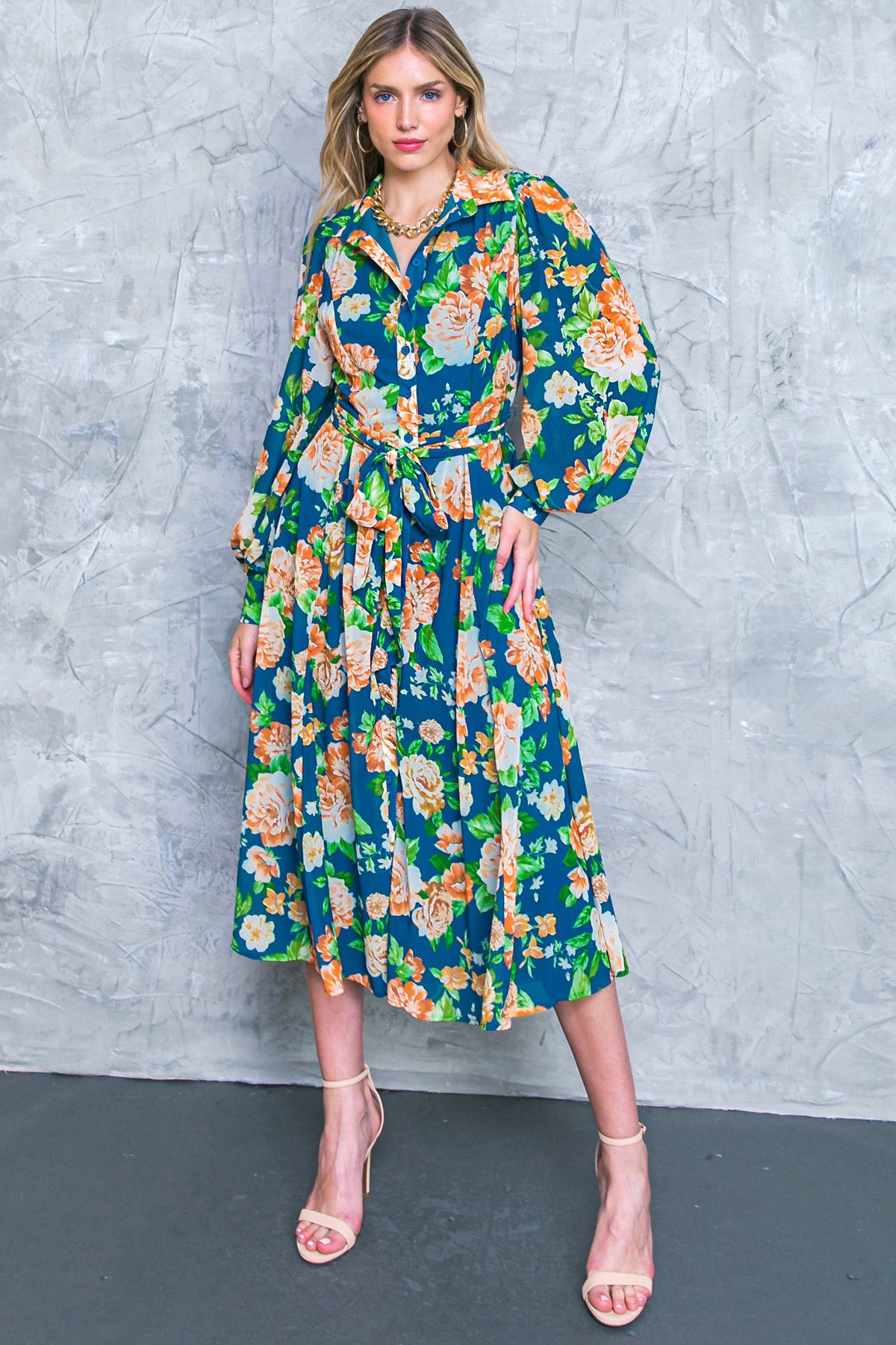 BUBBLY BLISS WOVEN MIDI SHIRT DRESS - Concordia Style Boutique