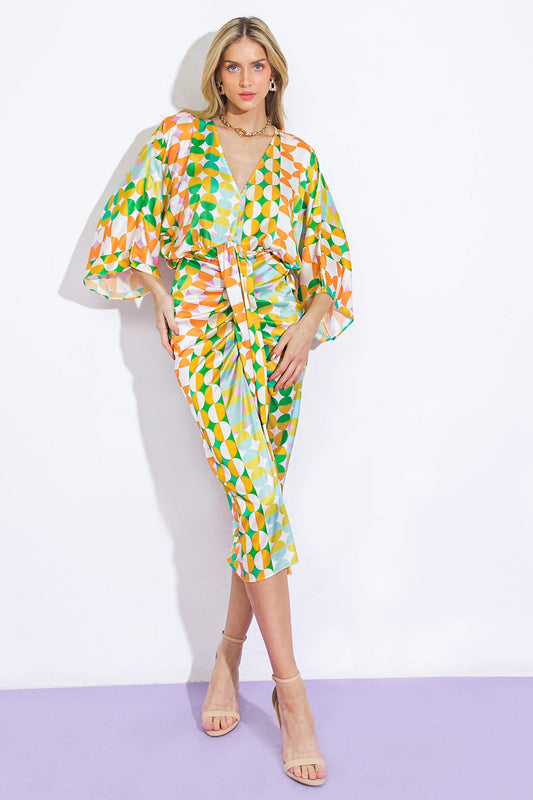 BEST IMPRESSIONS WOVEN SATIN MIDI DRESS - Concordia Style Boutique