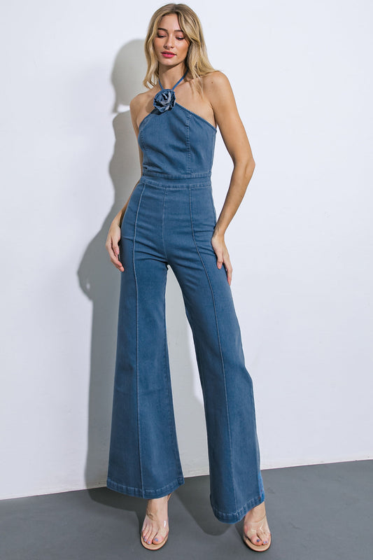 CALL ME LOVELY DENIM JUMPSUIT - Concordia Style Boutique