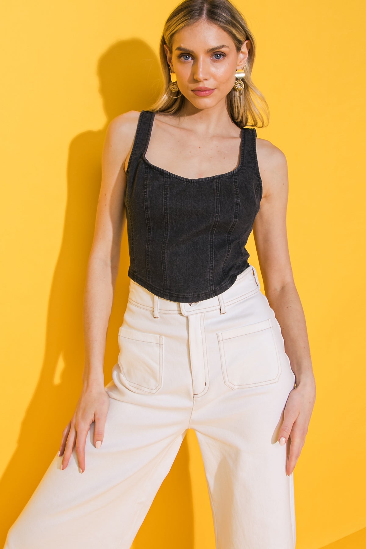 ALL AHEAD DENIM CROP TOP - Concordia Style Boutique