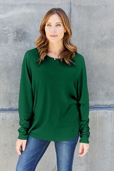 Double Take Full Size Round Neck Long Sleeve T-Shirt - Concordia Style Boutique