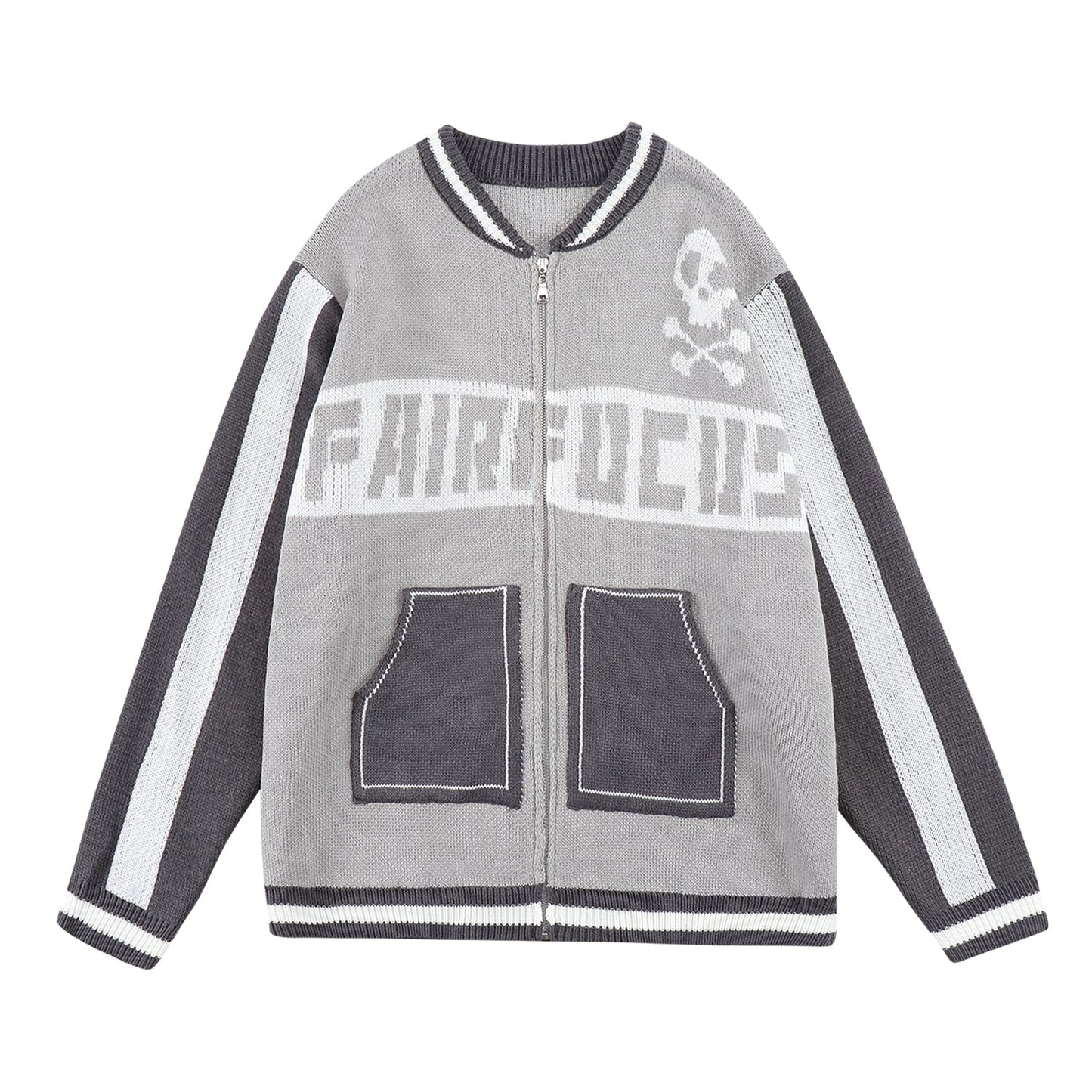 Easy Skull Knit Bomber Jacket - Concordia Style Boutique