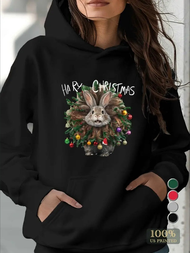 Women’s Hairy Christmas Bunny Hoodie