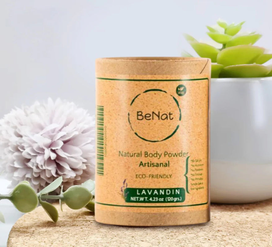 BeNat All-Natural Unscented Deodorant Body Powder — Low Waste, Gentle, & Effective