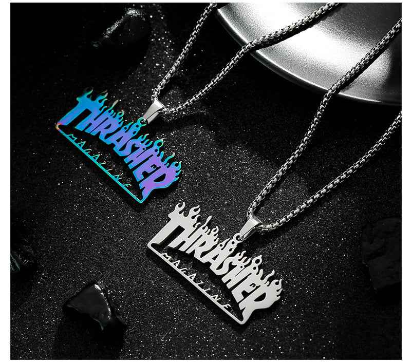 Hip-Hop Women's Moon Necklace with Blue/White Electroplated Chain - Stylish Accessory for Trendsetters