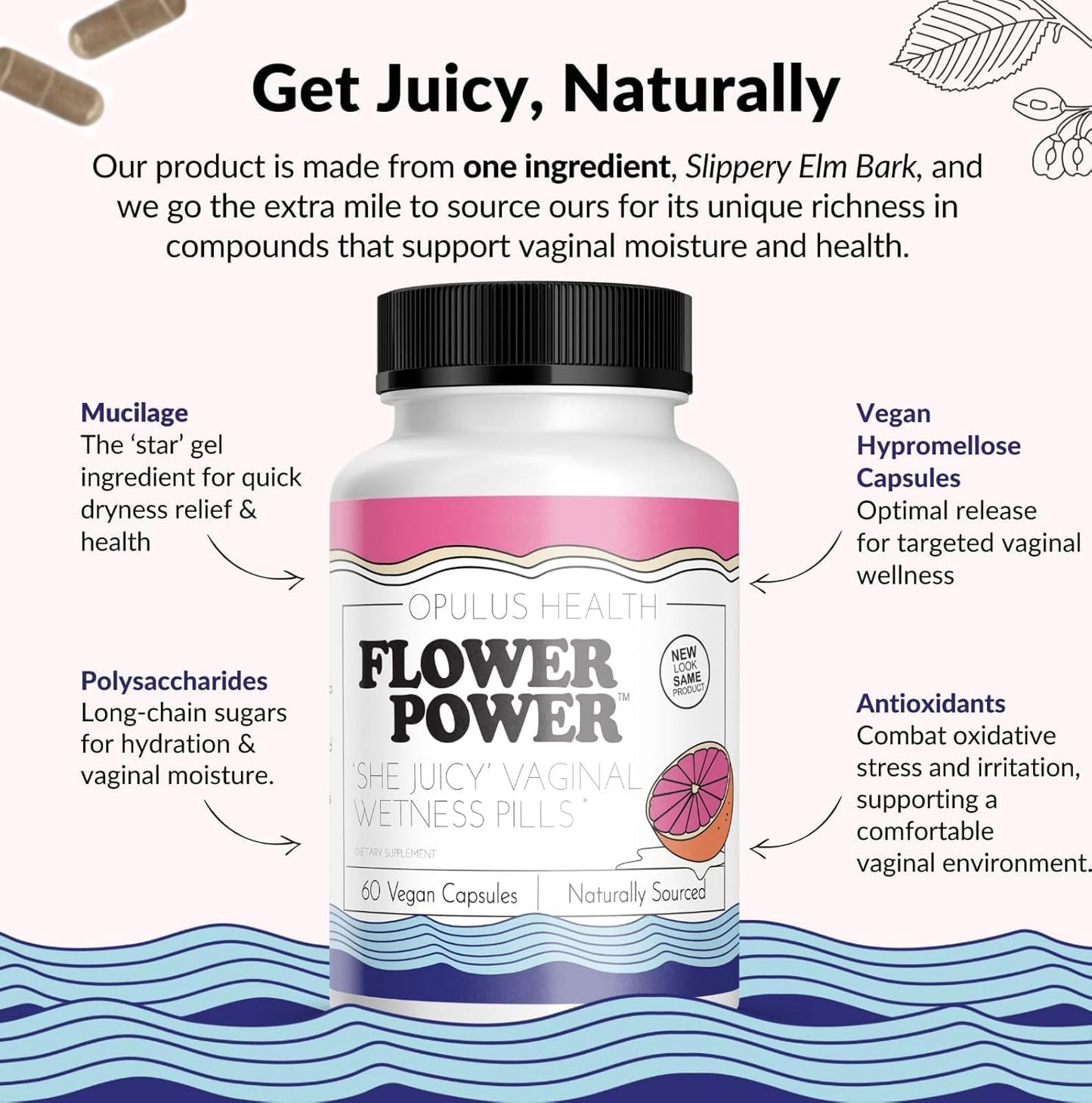 Feminine Support Capsules – Slippery Elm for Vaginal Health