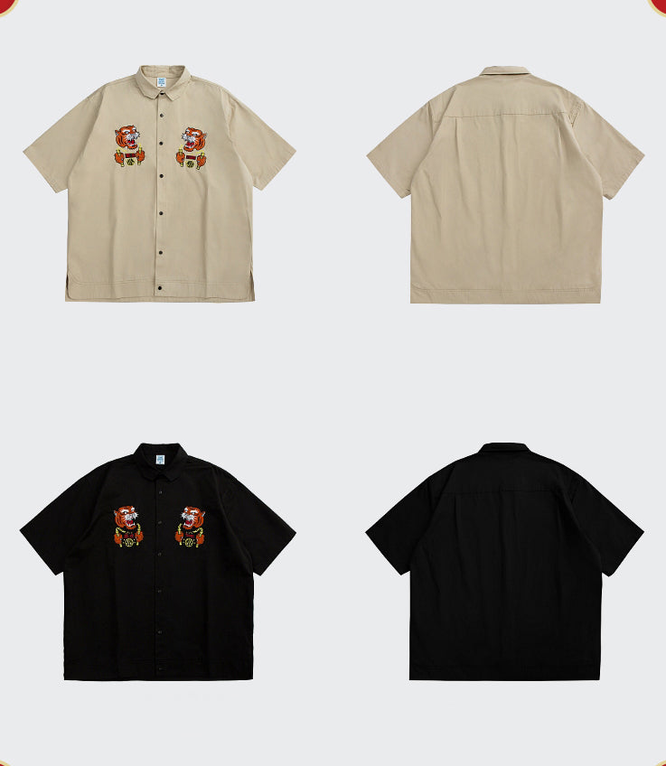 Tiger Warrior Embroidery Shirt - Concordia Style Boutique