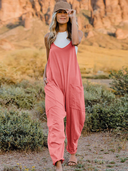 Double Take Full Size Sleeveless V-Neck Pocketed Jumpsuit - Concordia Style Boutique