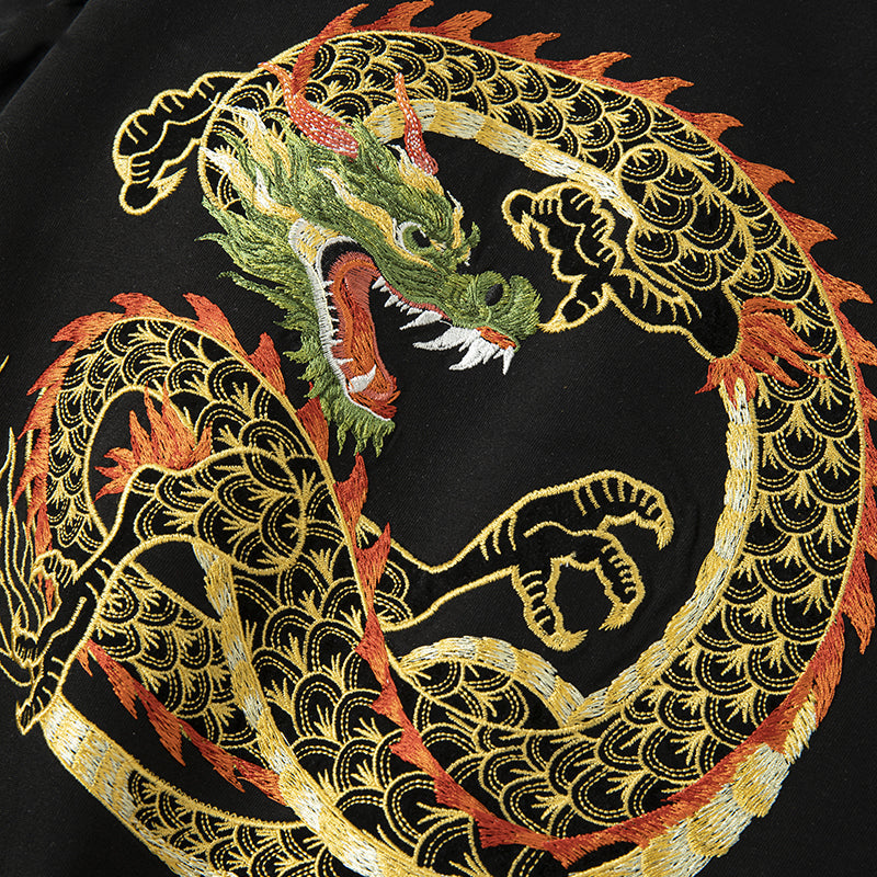 KH866 Golden Dragon Embroidery Tee - Concordia Style Boutique
