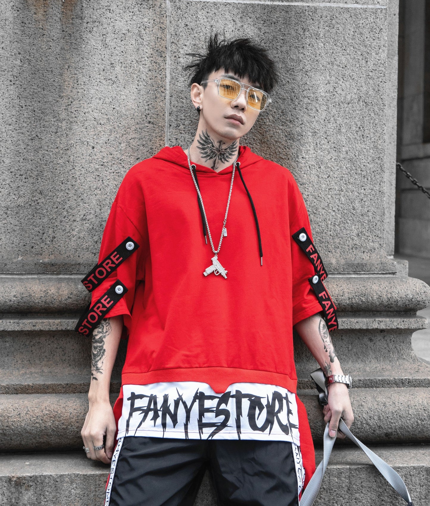 Red Solo Movement Short Sleeves Hoodie - Concordia Style Boutique