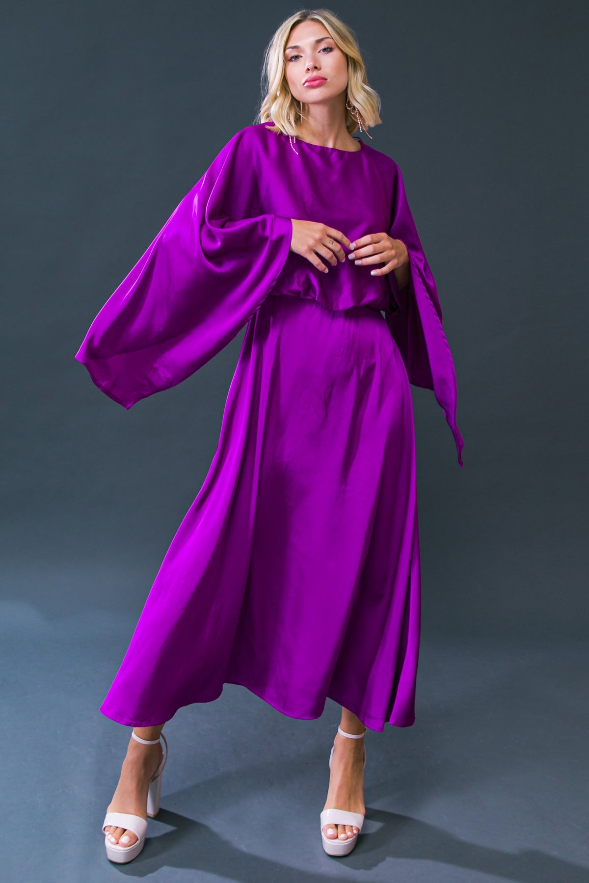 CAUGHT FEELINGS WOVEN MIDI DRESS - Concordia Style Boutique