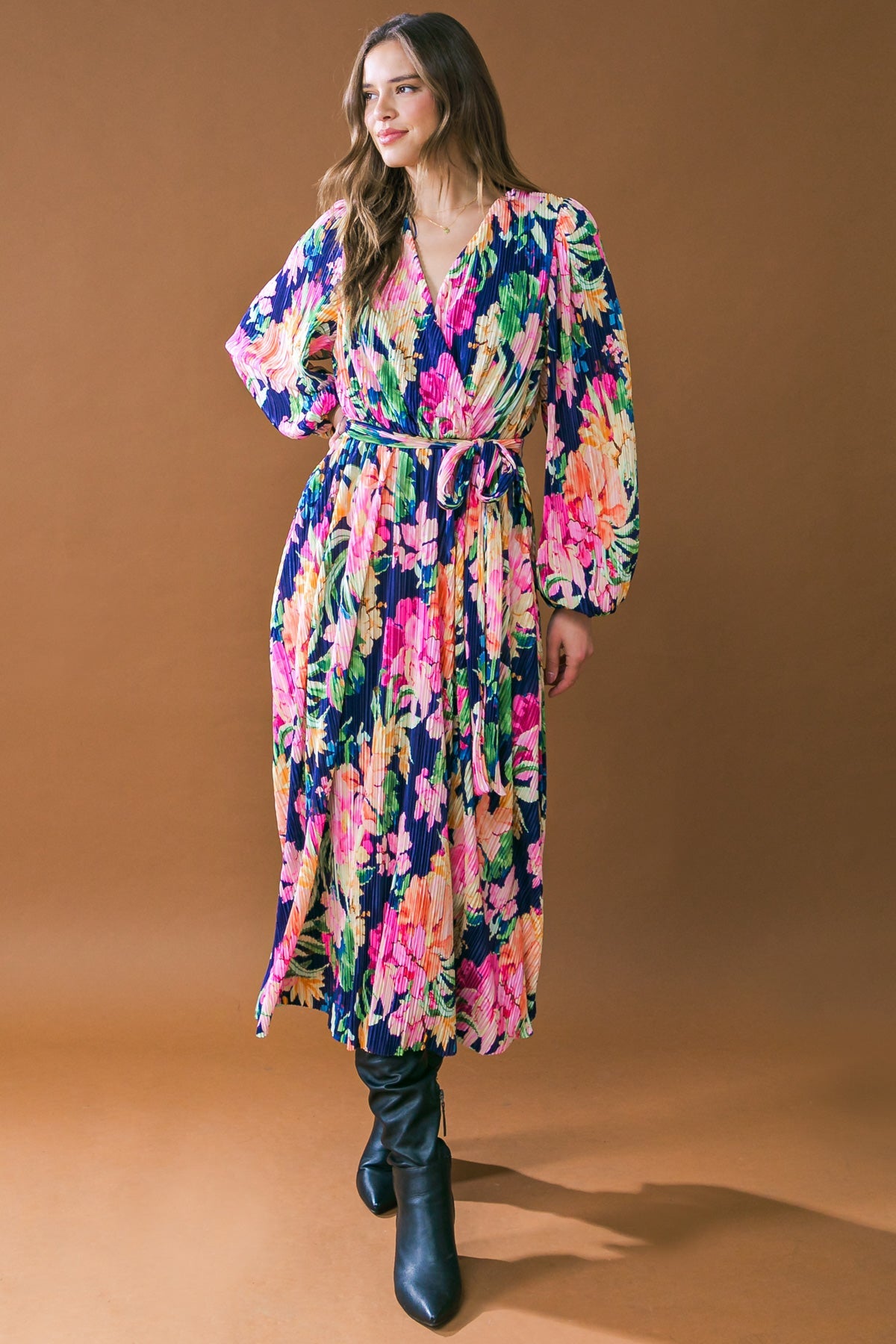 BREATHTAKING MOMENT WOVEN PLISSE MIDI DRESS - Concordia Style Boutique