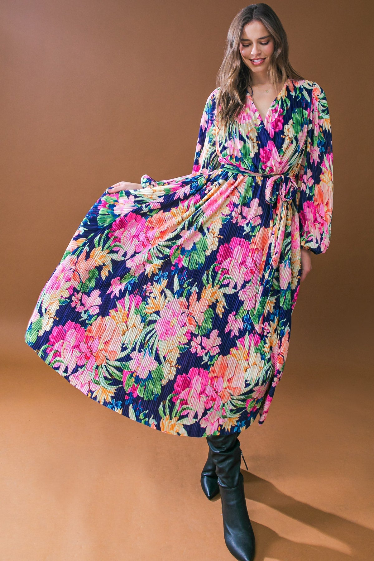 BREATHTAKING MOMENT WOVEN PLISSE MIDI DRESS - Concordia Style Boutique