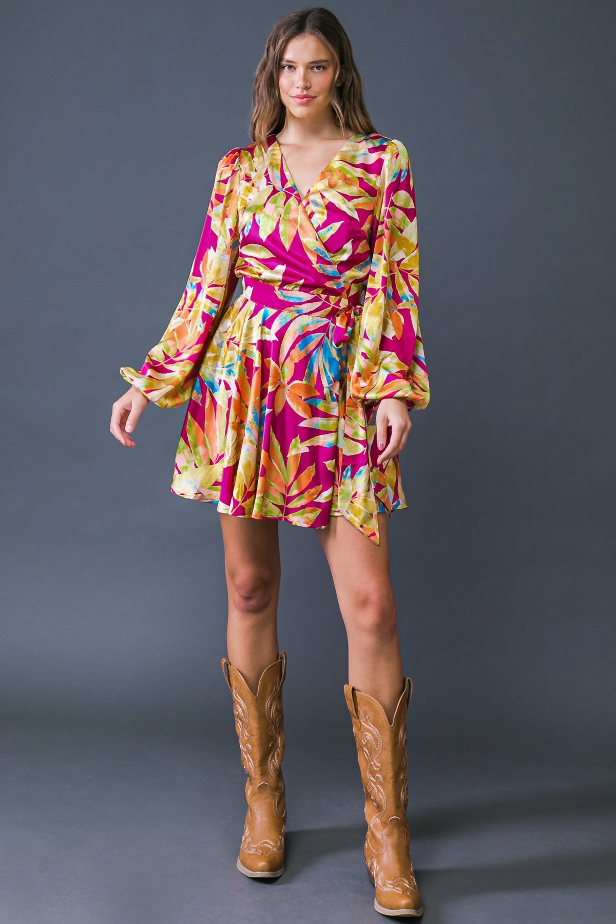ALL FALL LONG WOVEN MINI DRESS - Concordia Style Boutique