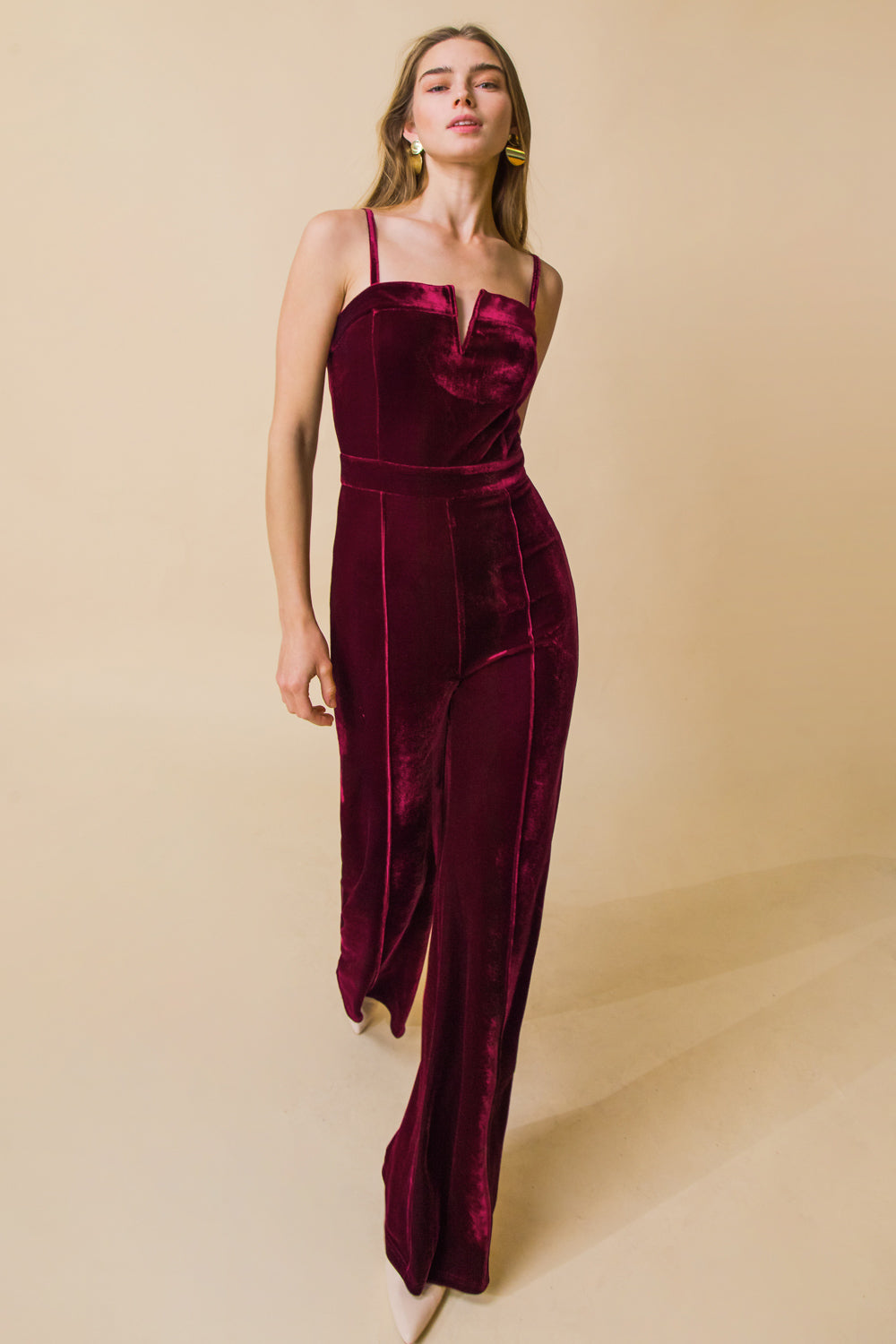 BLOW A KISS VELVET JUMPSUIT - Concordia Style Boutique