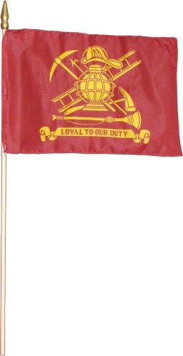 Mounted Firefighter Grave Marker Flag 12"x18"