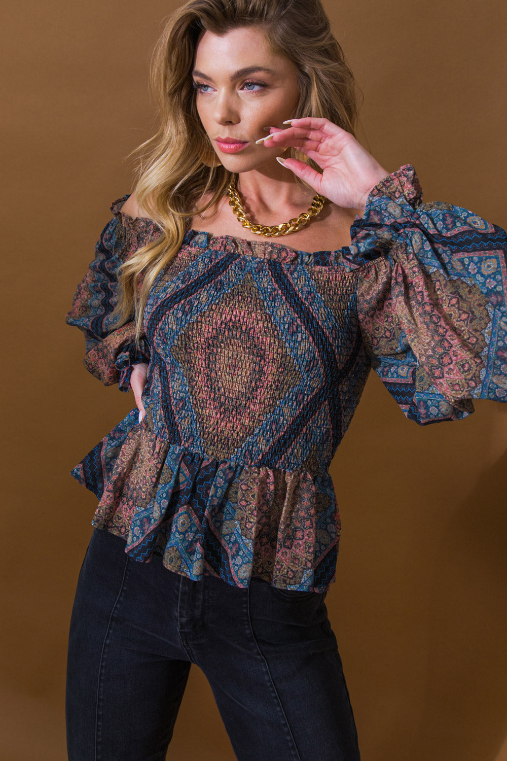 BOHO RAINBOW WOVEN TOP - Concordia Style Boutique