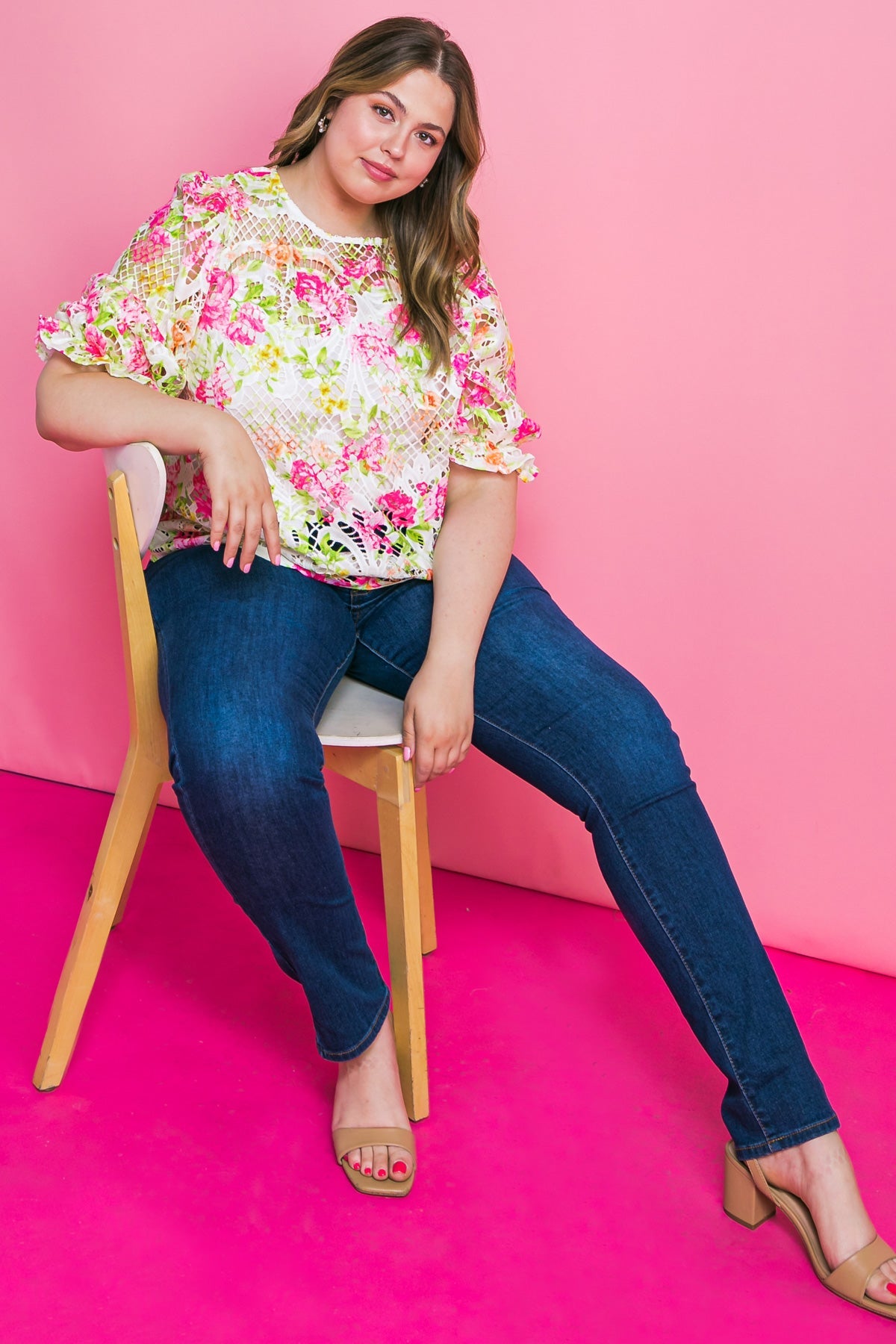 BLISS ME FLORAL WOVEN LACE TOP - Concordia Style Boutique