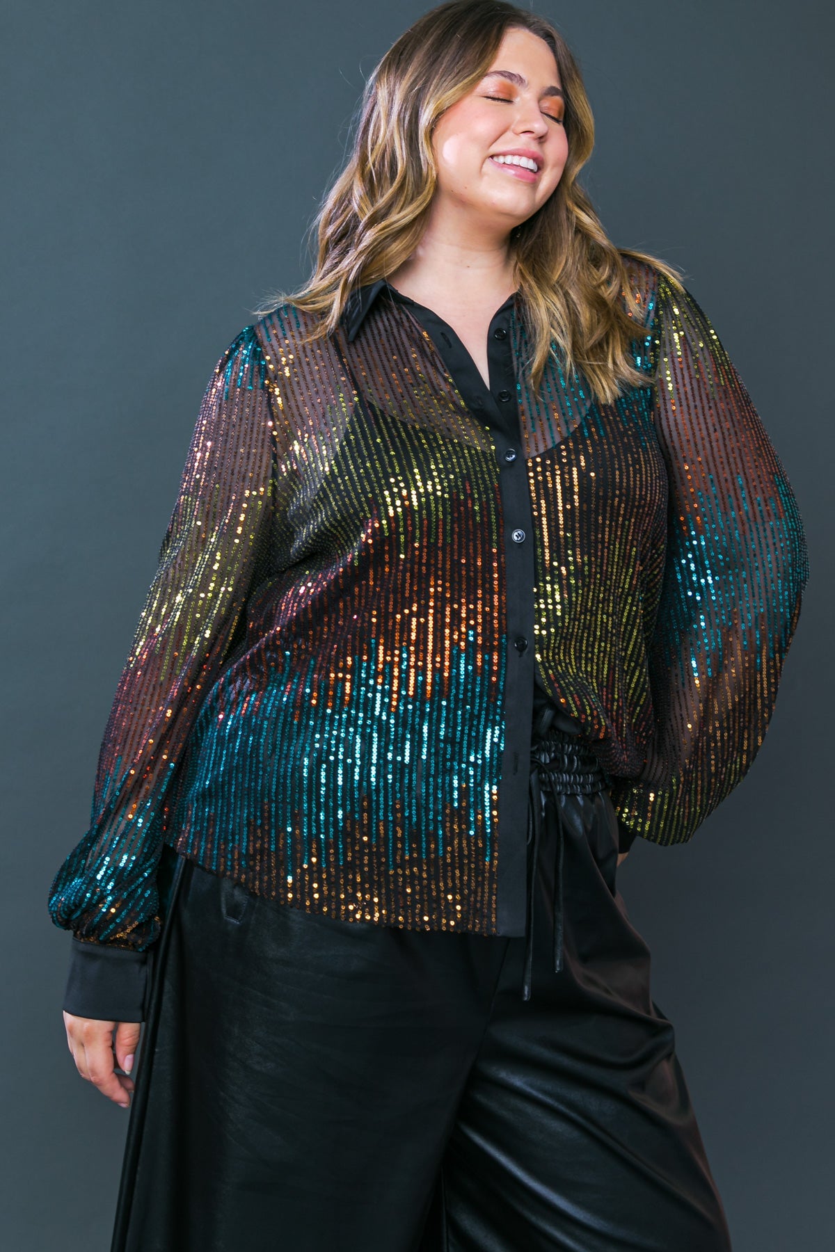 CAUSE A COMMOTION SEQUIN BLOUSE - Concordia Style Boutique