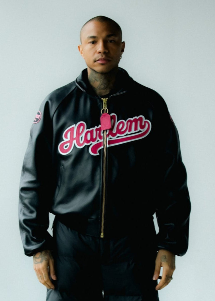 FLY GEENIUS X VANSON | BOMBER JACKET | HARLEM - BLACK/FUCHSIA