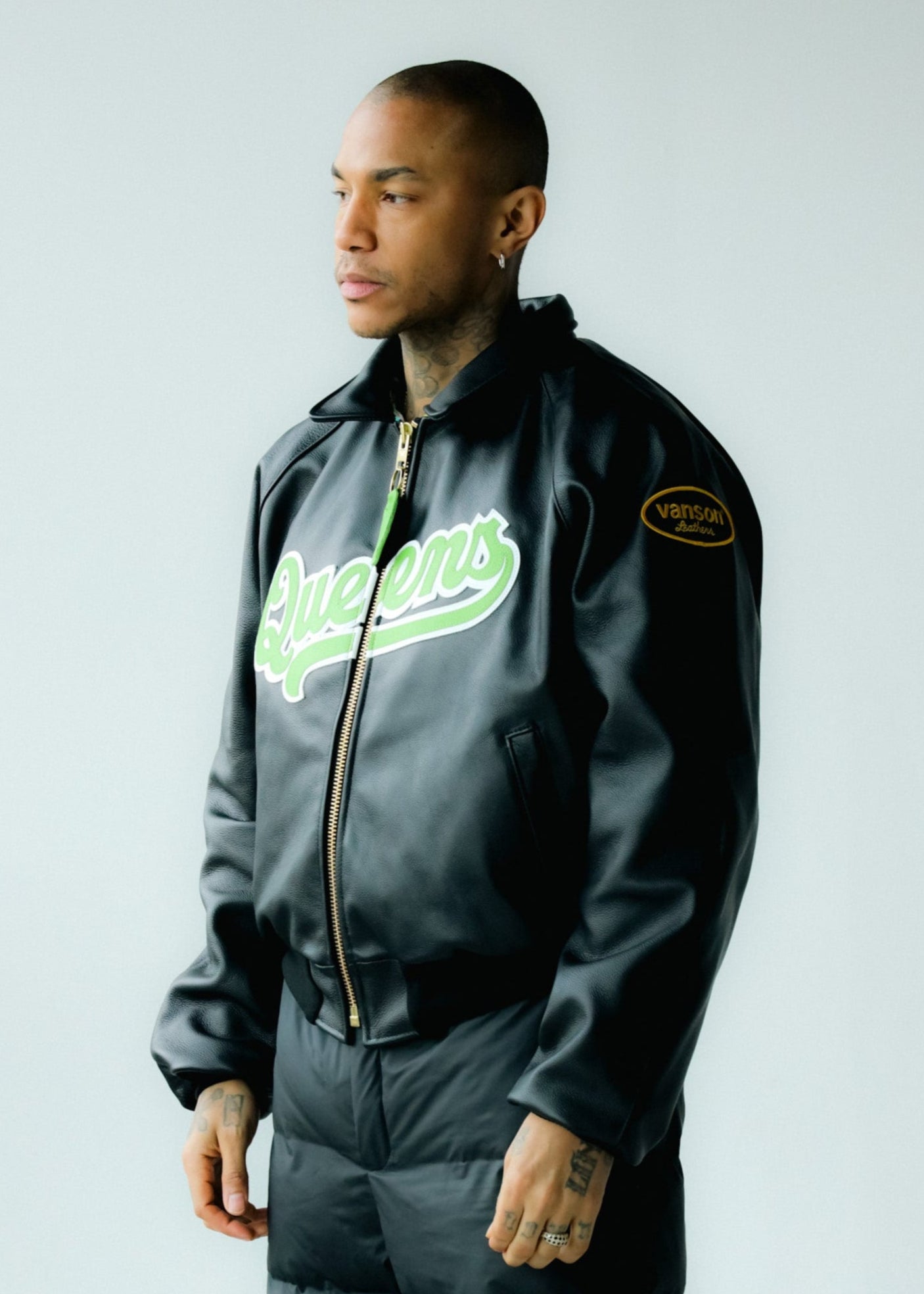 FLY GEENIUS X VANSON | BOMBER JACKET | QUEENS - BLACK