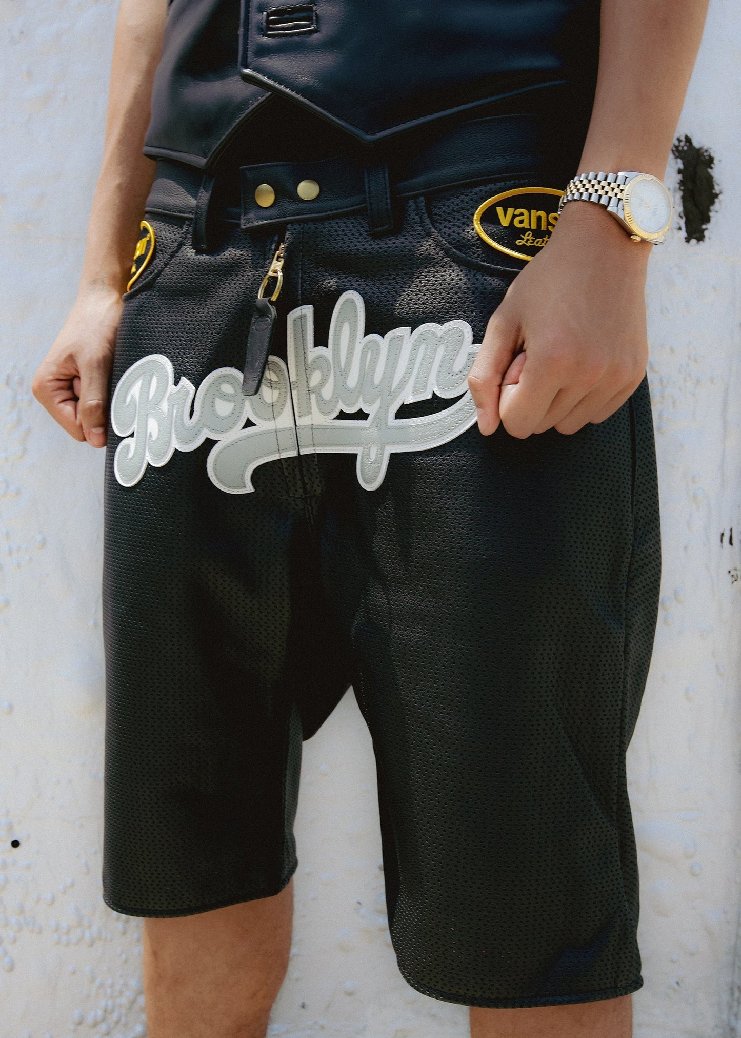 FLY GEENIUS X VANSON | LEATHER SHORTS | BROOKLYN - BLACK