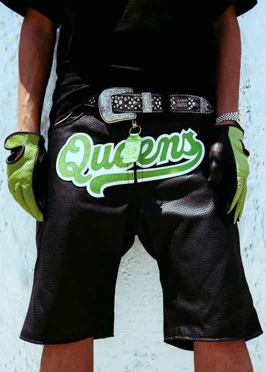 FLY GEENIUS X VANSON | LEATHER SHORTS | QUEENS - BLACK