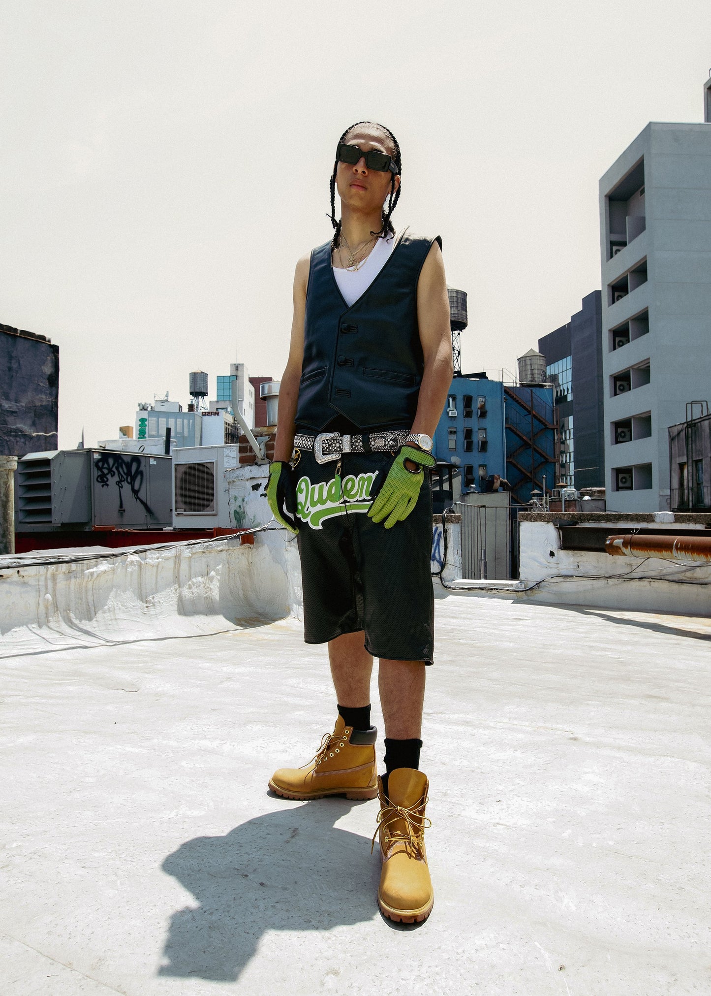 FLY GEENIUS X VANSON | LEATHER SHORTS | QUEENS - BLACK