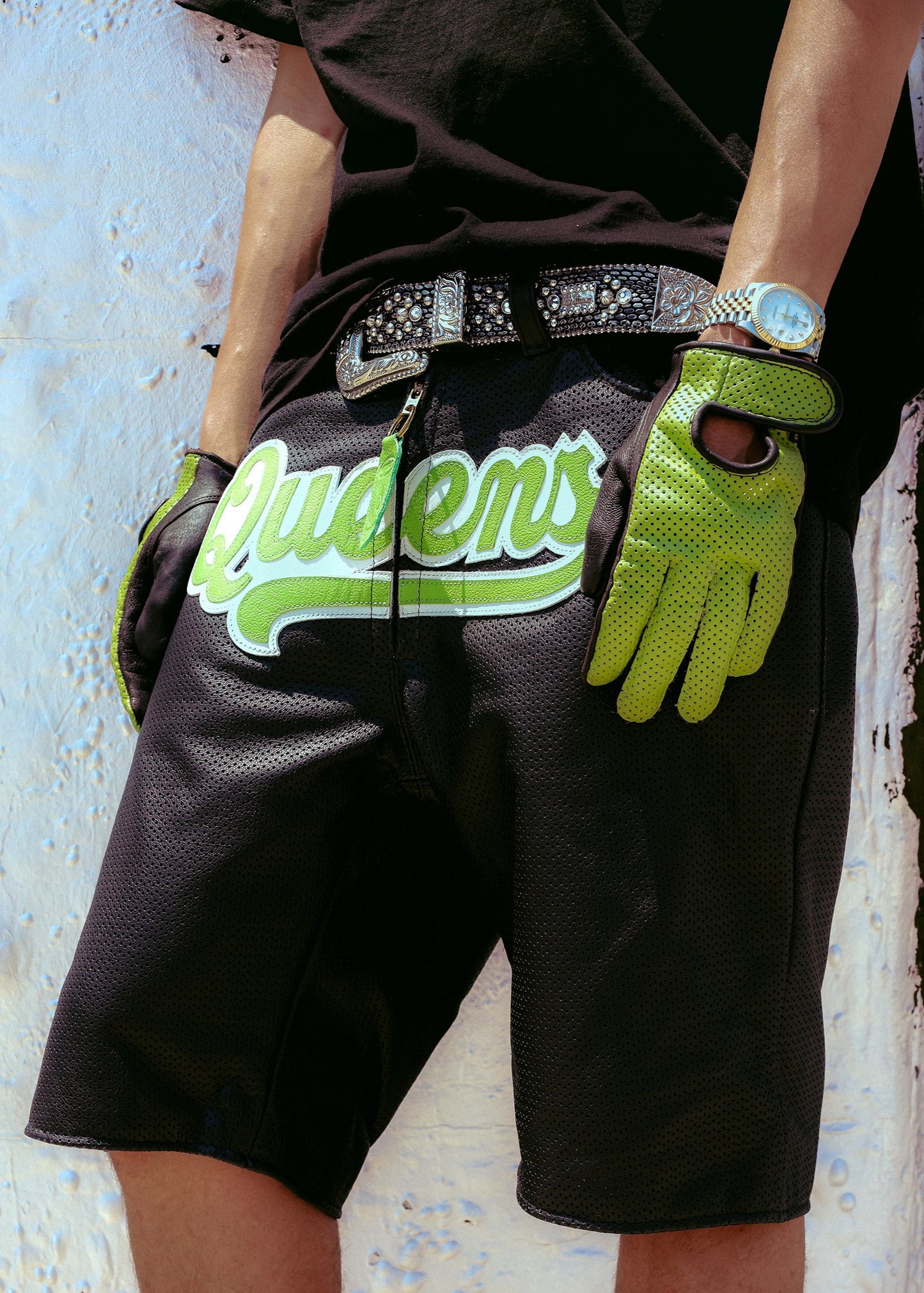 FLY GEENIUS X VANSON | LEATHER SHORTS | QUEENS - BLACK