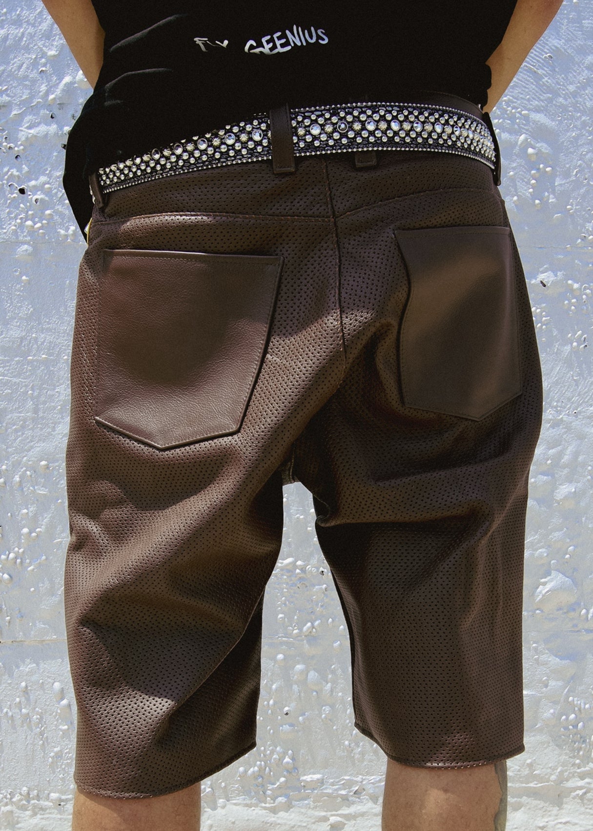 FLY GEENIUS X VANSON | LEATHER SHORTS | BRONX - BROWN