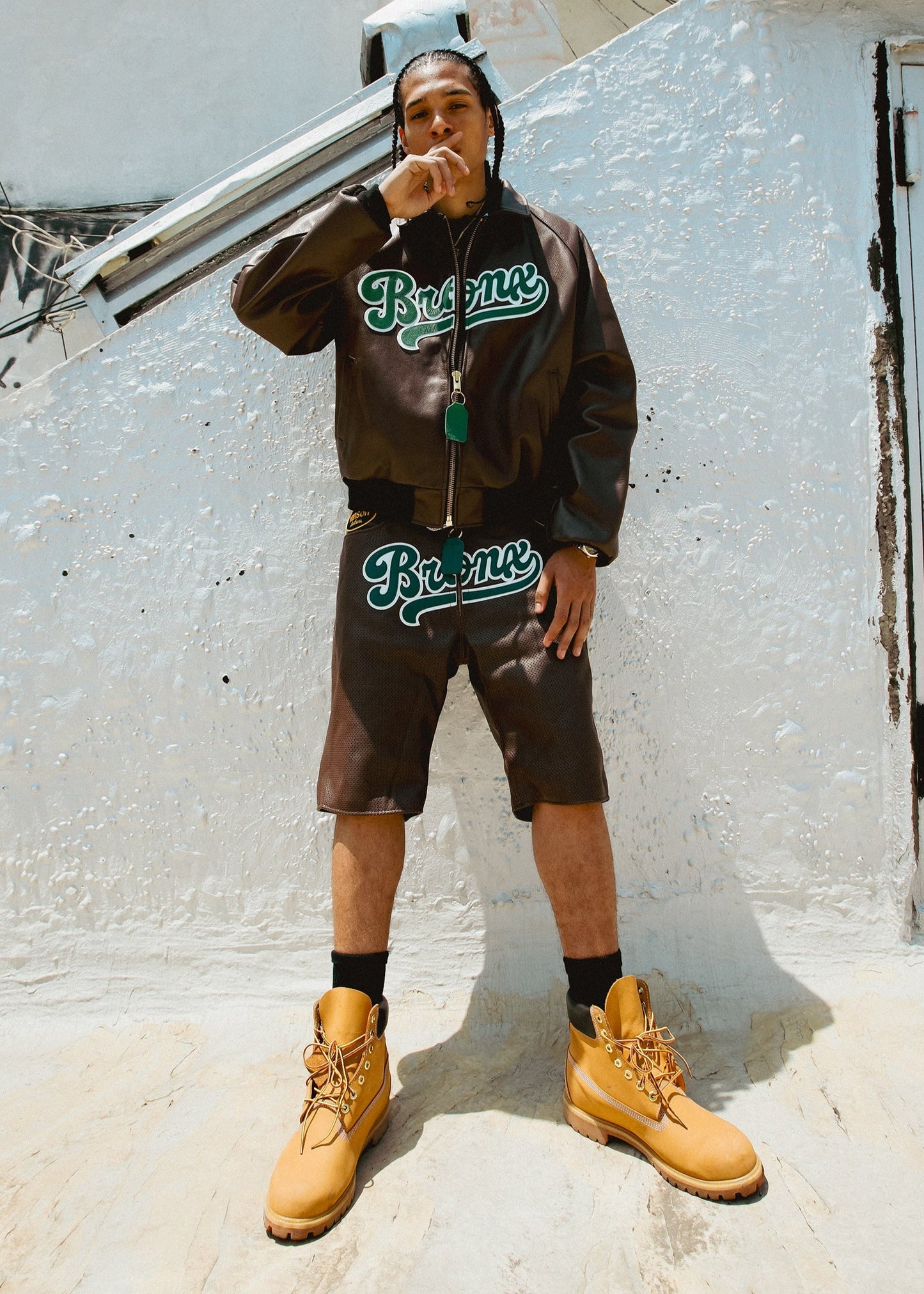 FLY GEENIUS X VANSON | LEATHER SHORTS | BRONX - BROWN