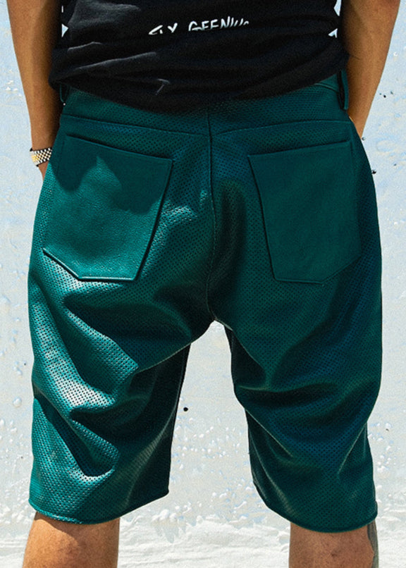 FLY GEENIUS X VANSON | LEATHER SHORTS | QUEENS - GREEN
