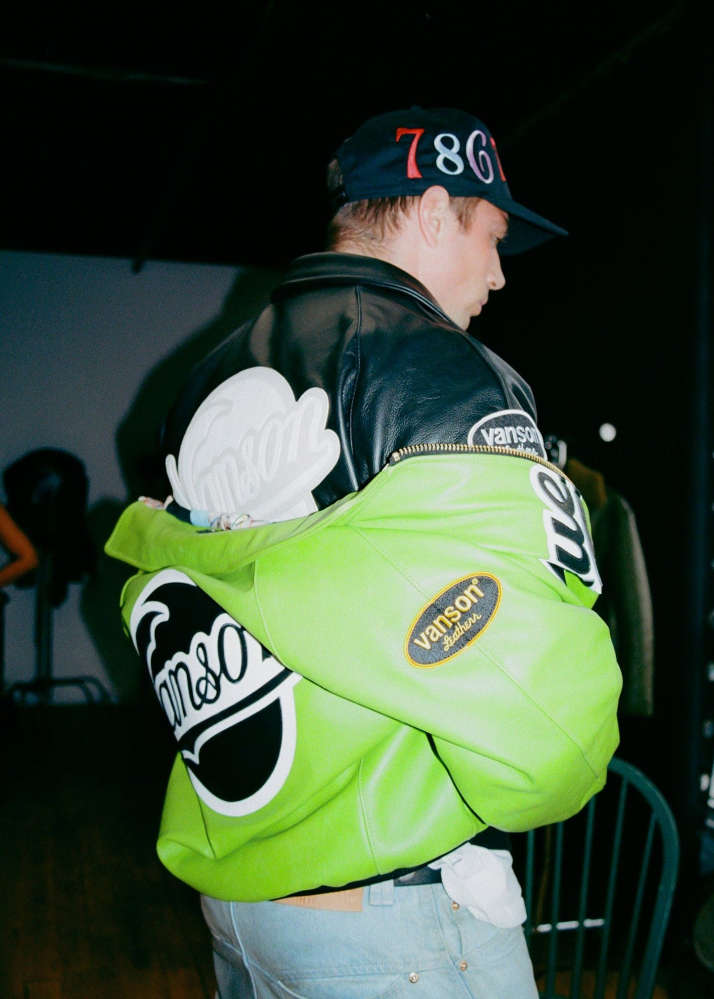 FLY GEENIUS X VANSON | BOMBER JACKET | QUEENS - KAWASAKI GREEN