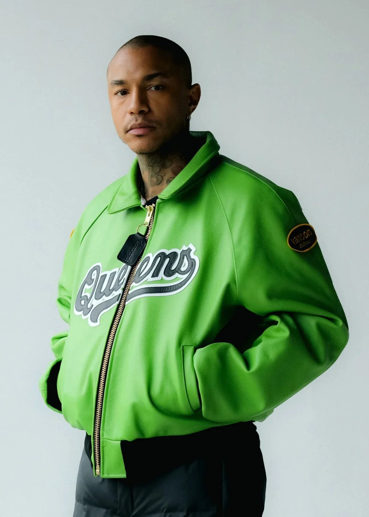 FLY GEENIUS X VANSON | BOMBER JACKET | QUEENS - KAWASAKI GREEN