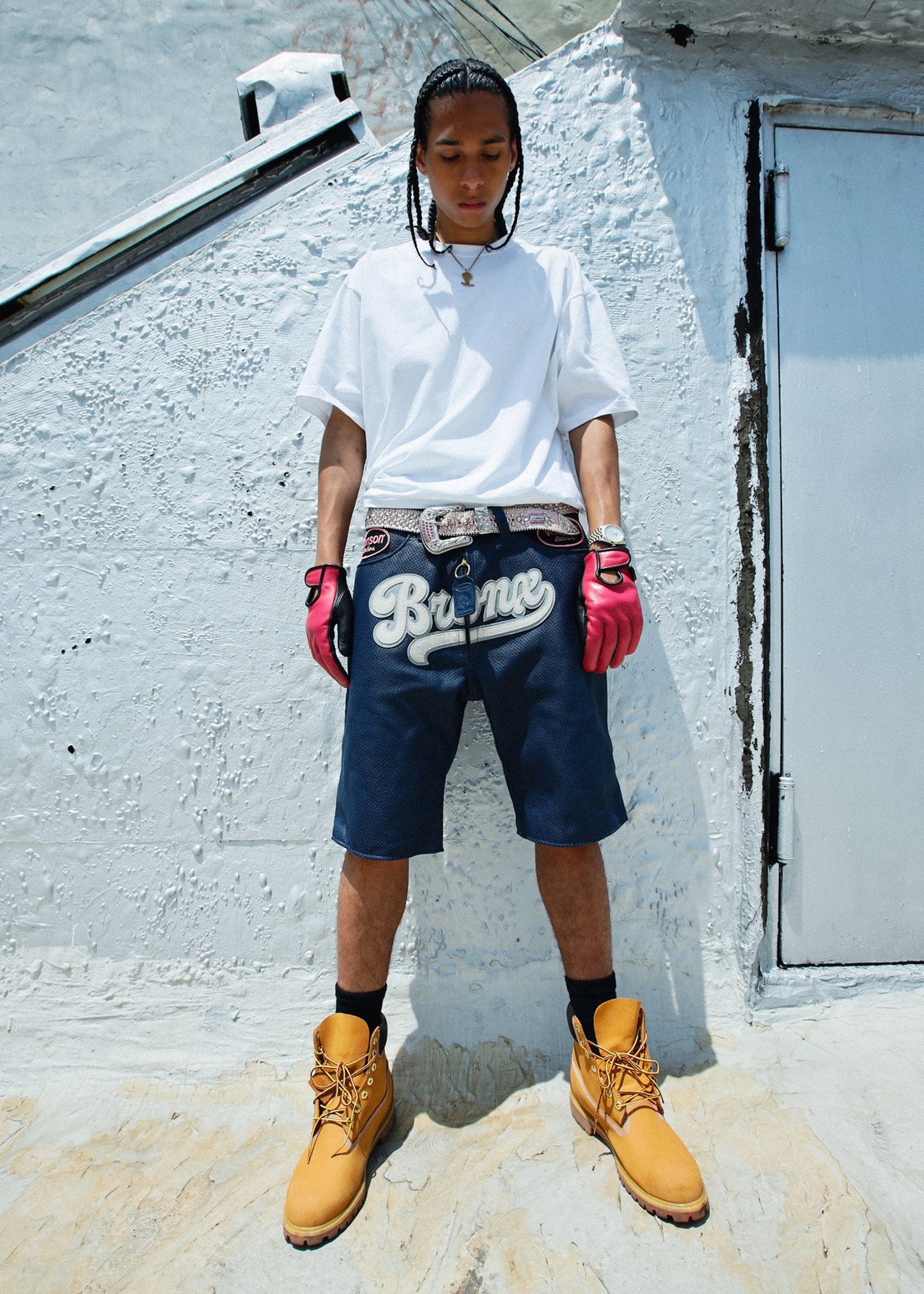 FLY GEENIUS X VANSON | LEATHER SHORTS | BRONX - NAVY BLUE