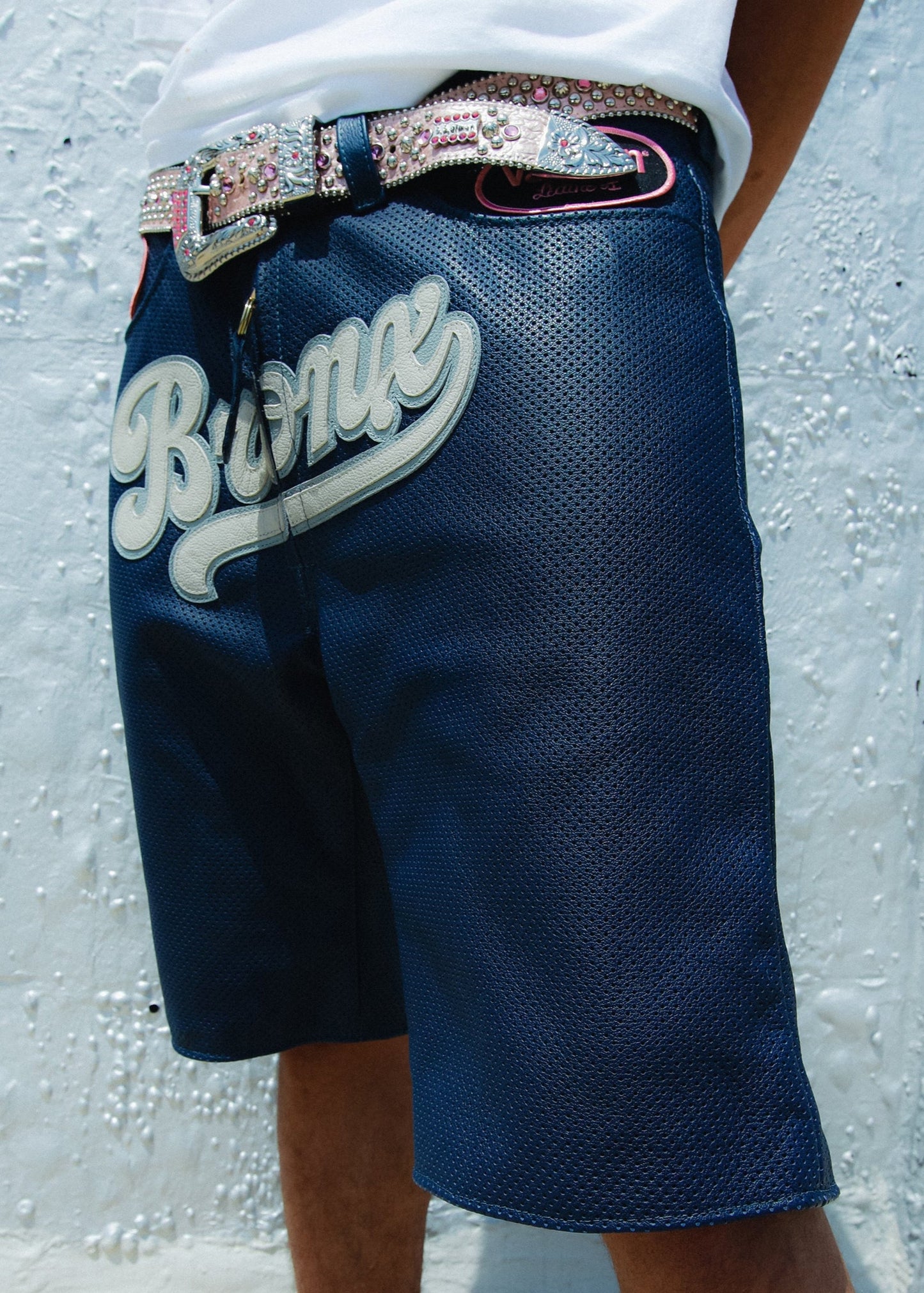 FLY GEENIUS X VANSON | LEATHER SHORTS | BRONX - NAVY BLUE